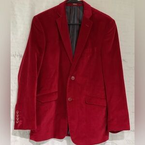 Adolfo red suede two button mens blazer. Size 36 S